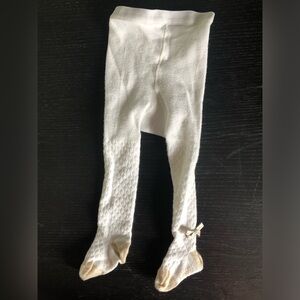 Authentic Burberry Baby Knit Footed Tights. Classic Burberry on right ankle.